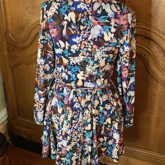 BELLE BADGLEY MISCHKA Alison V-Neck Printed Garden Floral Dress - Picture 14 of 14